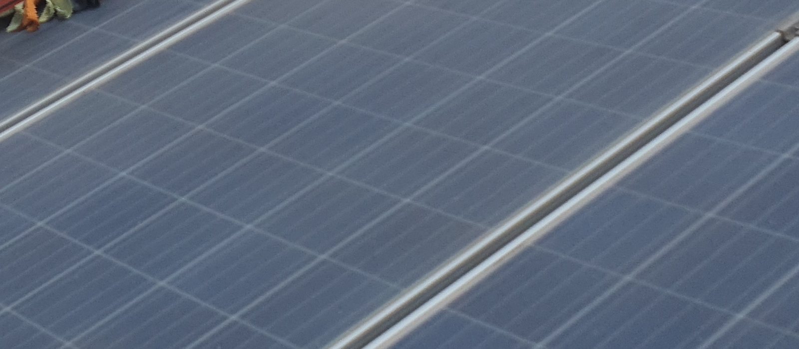 Cleaned solar panels after a robot pass
